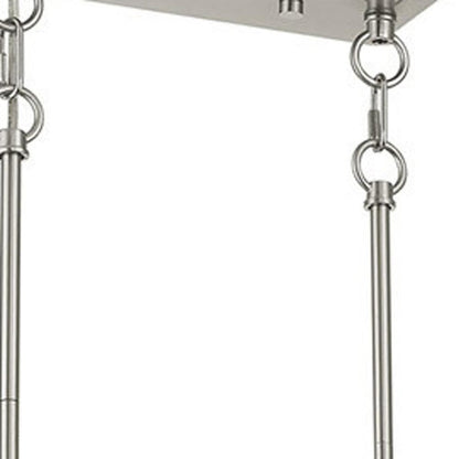 Nickel Ten Light Metal Dimmable Chandelier With Shades HomeRoots