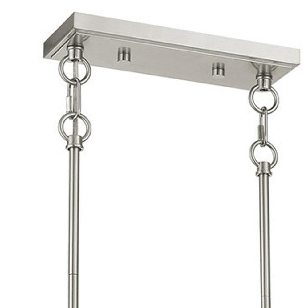 Nickel Ten Light Metal Dimmable Chandelier With Shades HomeRoots
