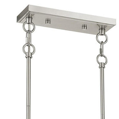 Nickel Ten Light Metal Dimmable Chandelier With Shades HomeRoots