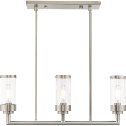 Nickel Three Light Metal Dimmable Chandelier With Shades HomeRoots