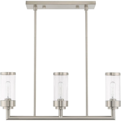 Nickel Three Light Metal Dimmable Chandelier With Shades HomeRoots