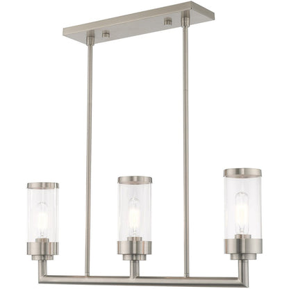 Nickel Three Light Metal Dimmable Chandelier With Shades HomeRoots