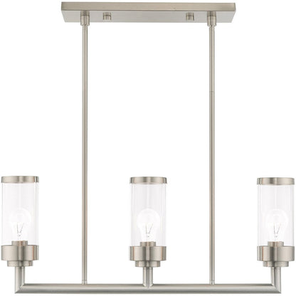 Nickel Three Light Metal Dimmable Chandelier With Shades HomeRoots