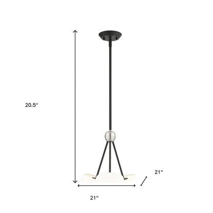Black Three Light Metal Dimmable Chandelier With Shades HomeRoots