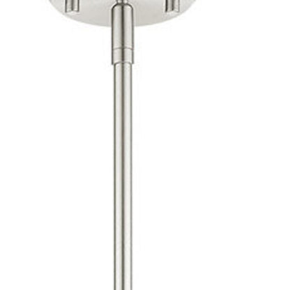 Nickel Three Light Metal Dimmable Chandelier With Shades HomeRoots