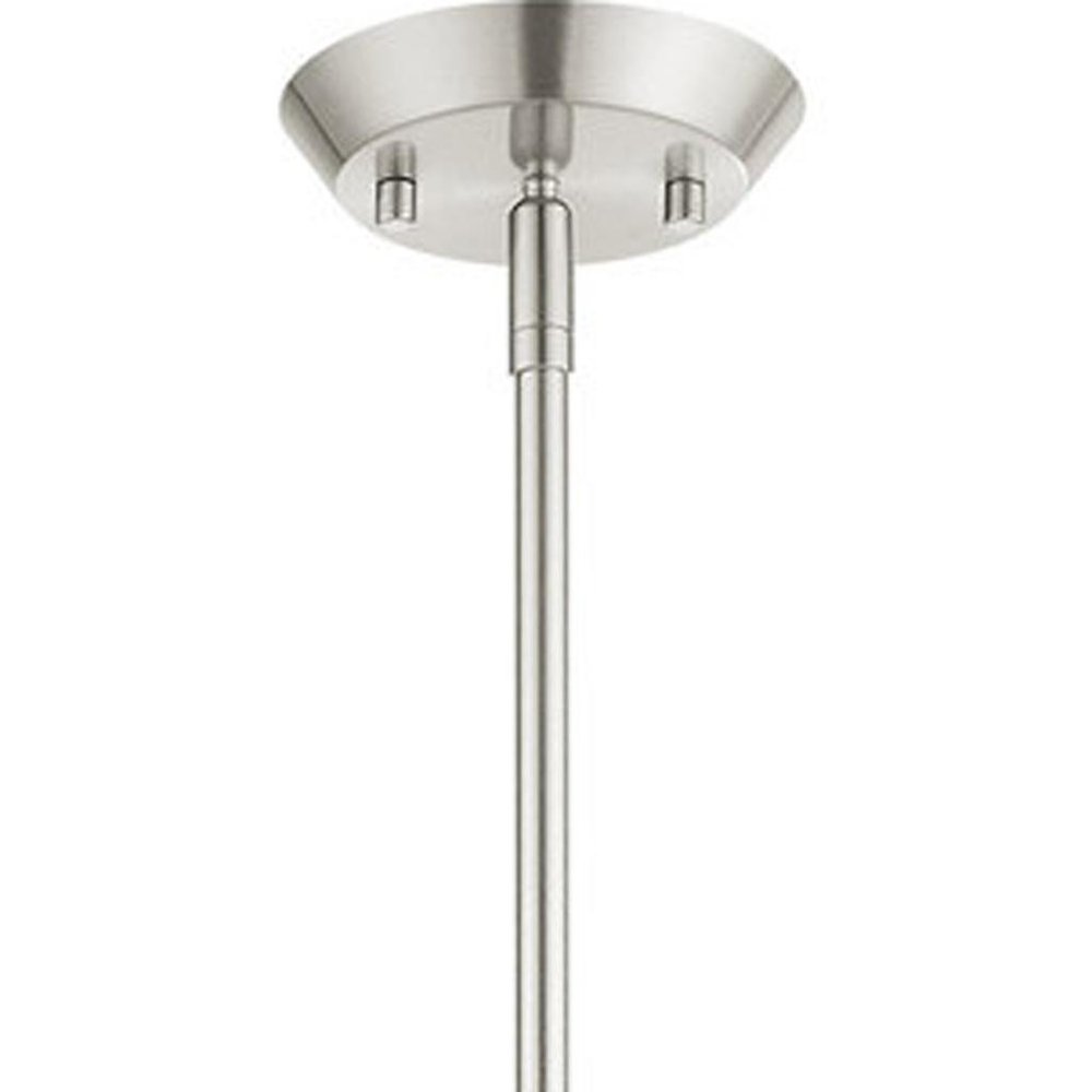Nickel Three Light Metal Dimmable Chandelier With Shades HomeRoots