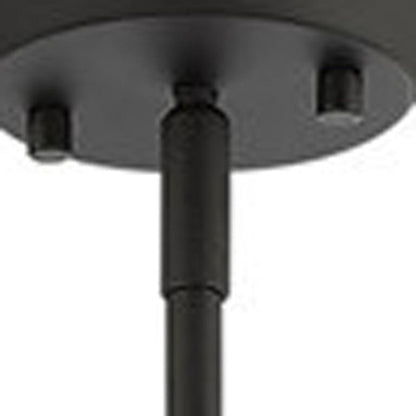 Black Four Light Metal Dimmable Chandelier With Shades HomeRoots