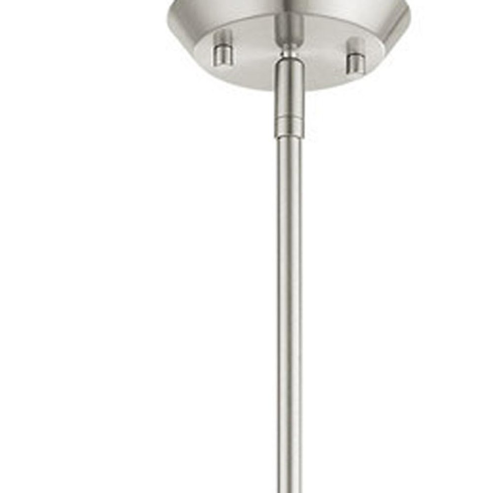 Nickel Four Light Metal Dimmable Chandelier With Shades HomeRoots