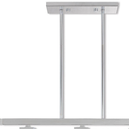 Silver Three Light Metal Dimmable Chandelier With Shades HomeRoots