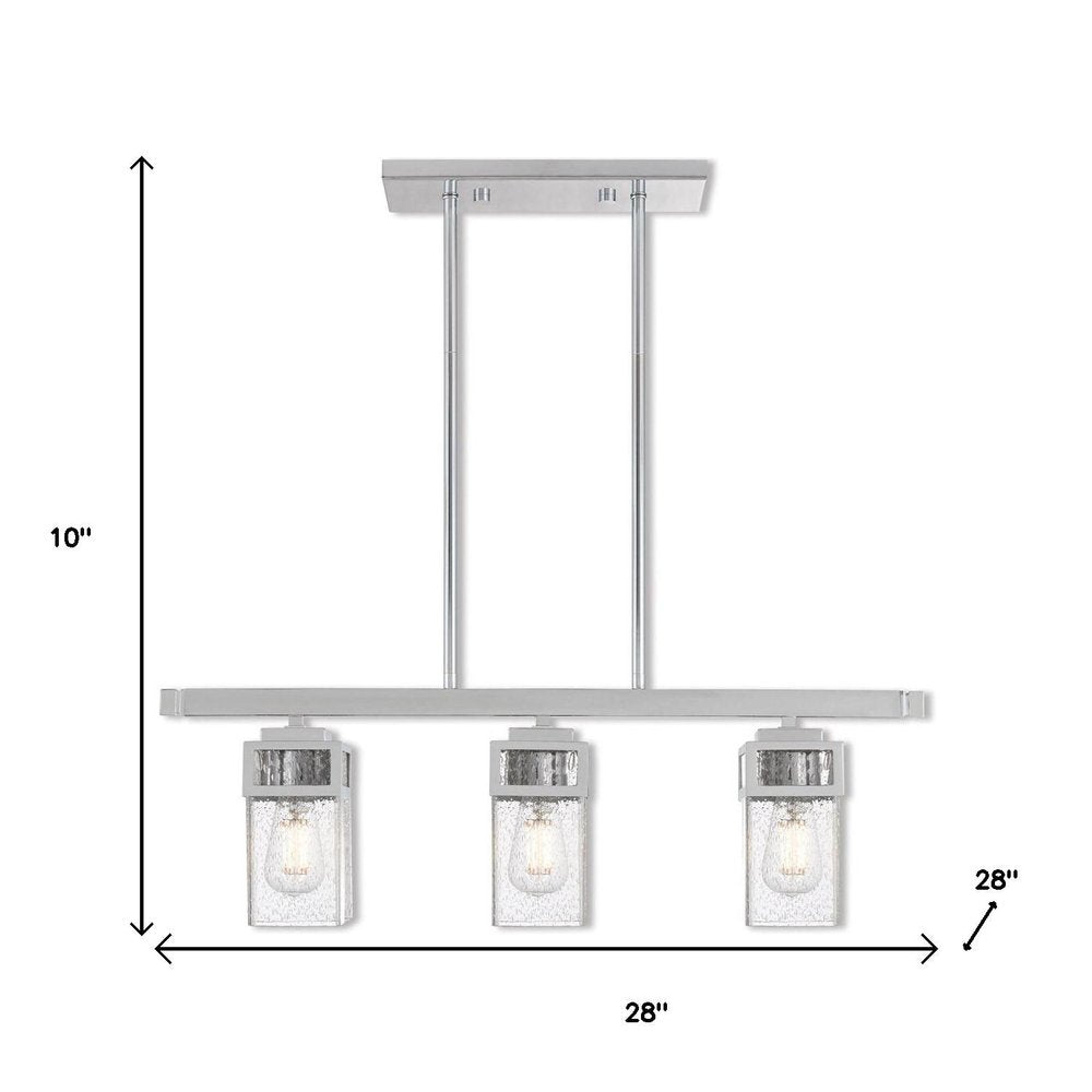 Silver Three Light Metal Dimmable Chandelier With Shades HomeRoots