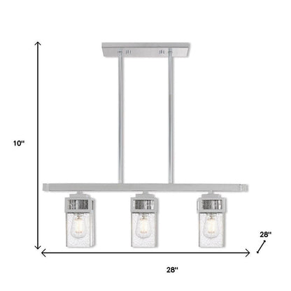Silver Three Light Metal Dimmable Chandelier With Shades HomeRoots