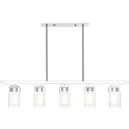 Silver Five Light Metal Dimmable Chandelier With Shades HomeRoots