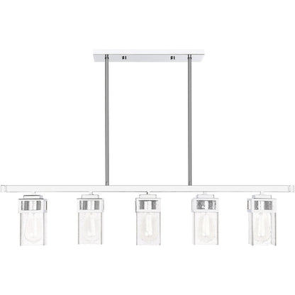 Silver Five Light Metal Dimmable Chandelier With Shades HomeRoots