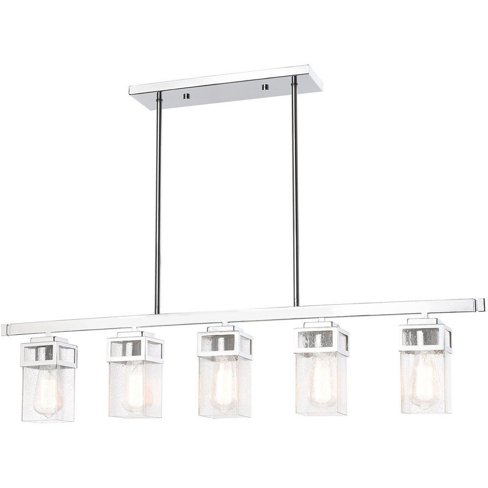Silver Five Light Metal Dimmable Chandelier With Shades HomeRoots