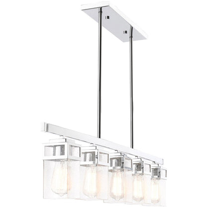 Silver Five Light Metal Dimmable Chandelier With Shades HomeRoots