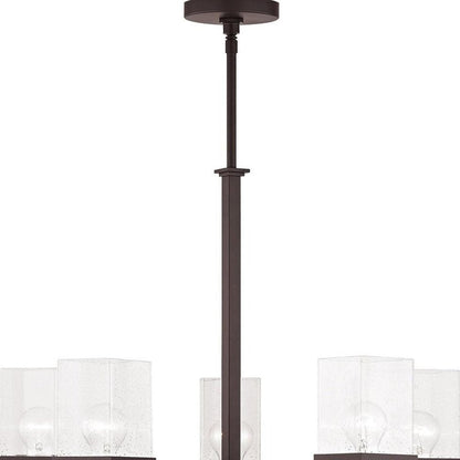 Bronze Five Light Metal Dimmable Chandelier With Shades HomeRoots