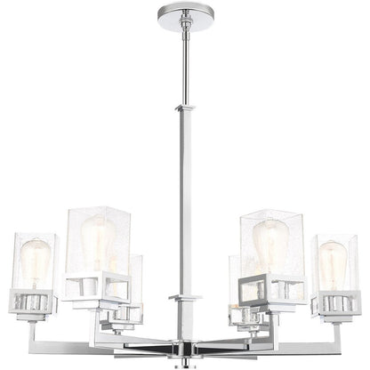 Silver Six Light Metal Dimmable Chandelier With Shades HomeRoots