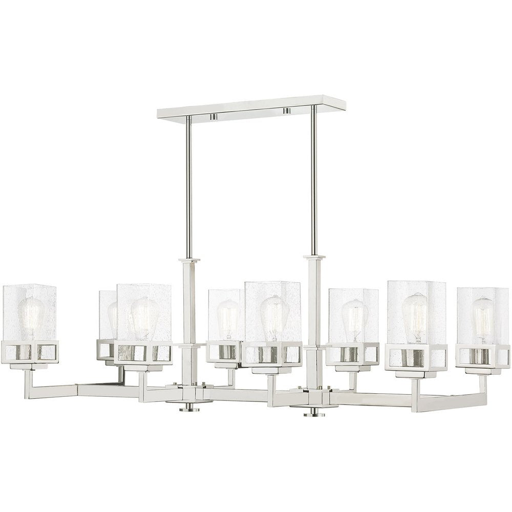 Silver Eight Light Metal Dimmable Chandelier With Shades HomeRoots