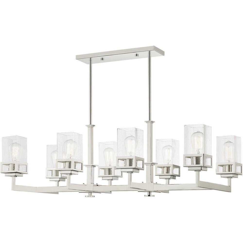 Silver Eight Light Metal Dimmable Chandelier With Shades HomeRoots