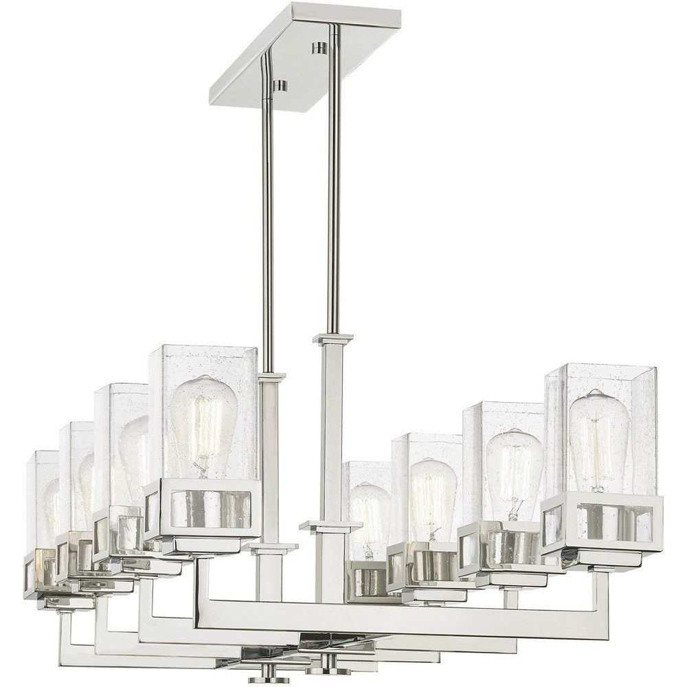 Silver Eight Light Metal Dimmable Chandelier With Shades HomeRoots