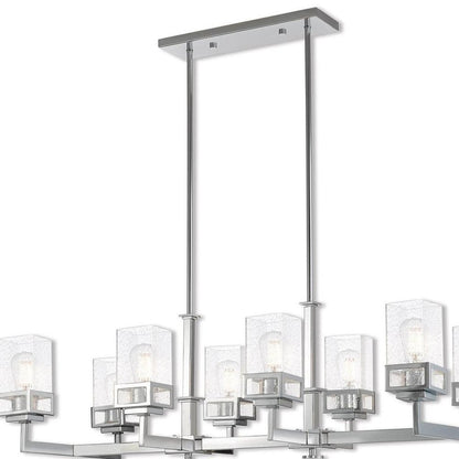 Silver Eight Light Metal Dimmable Chandelier With Shades HomeRoots