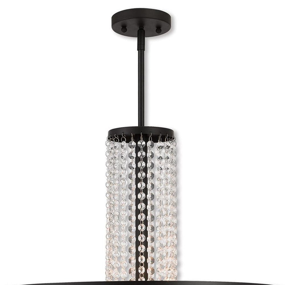 Bronze Five Light Metal Dimmable Chandelier With Shades HomeRoots