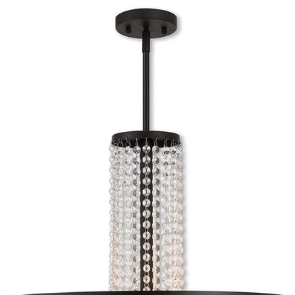 Bronze Five Light Metal Dimmable Chandelier With Shades HomeRoots