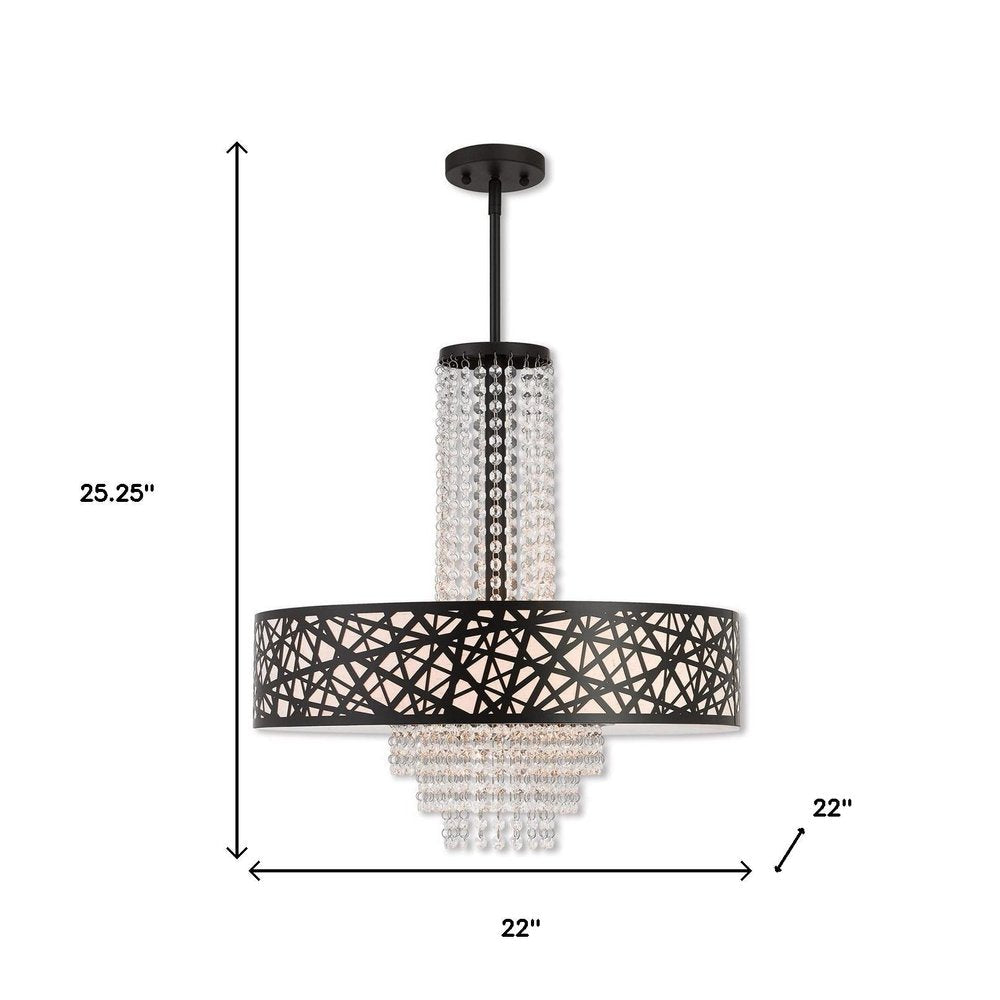 Bronze Five Light Metal Dimmable Chandelier With Shades HomeRoots