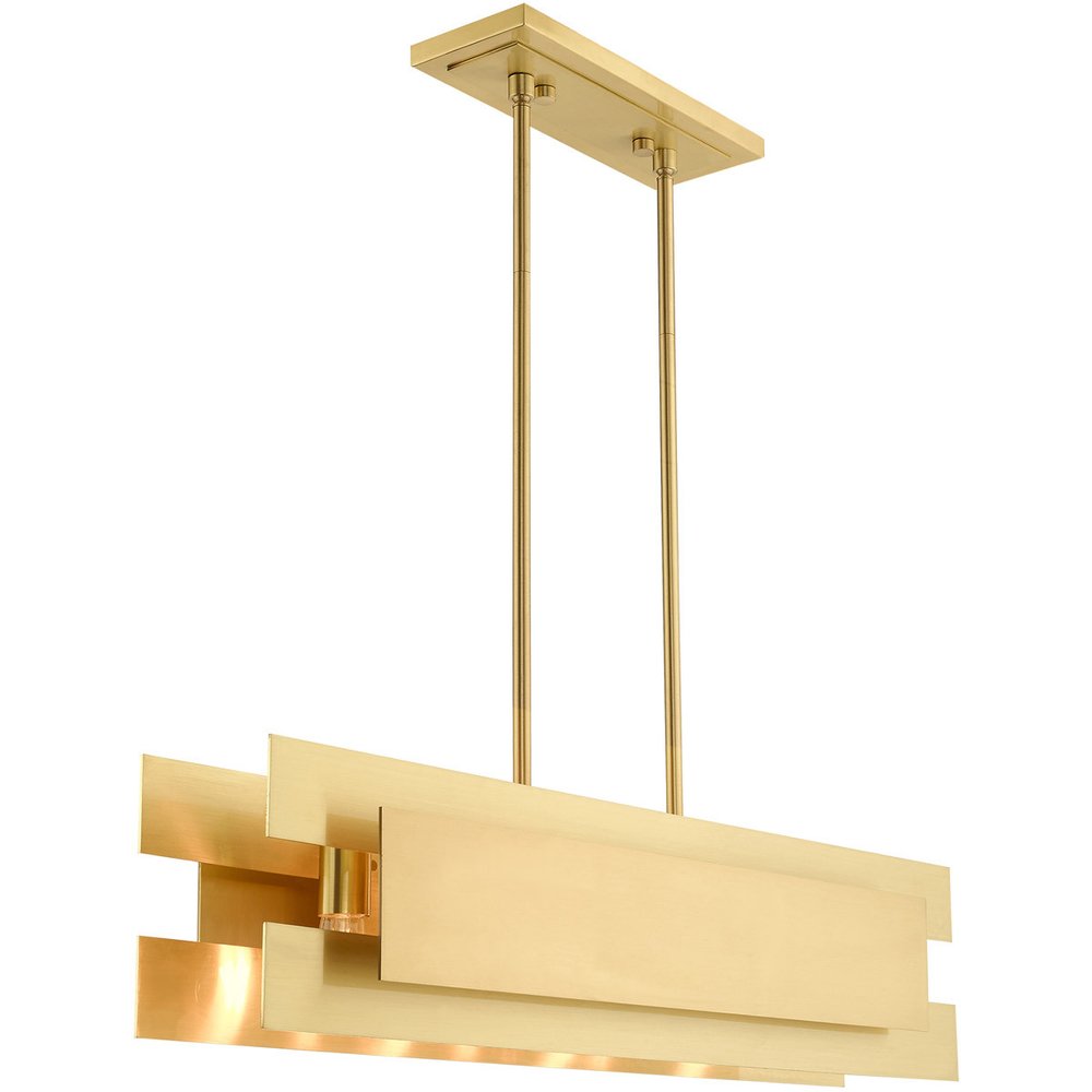 Brass Four Light Metal Dimmable Chandelier With Shades HomeRoots