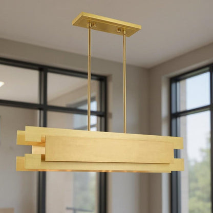 Brass Four Light Metal Dimmable Chandelier With Shades HomeRoots