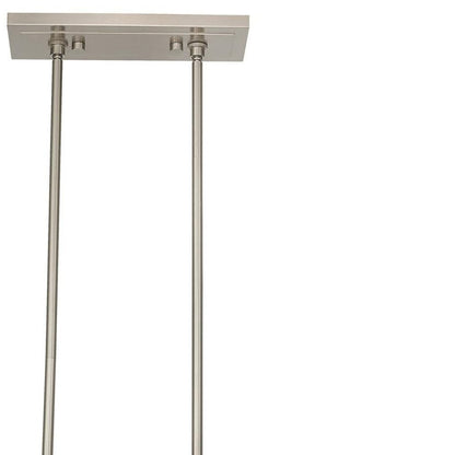 Nickel Four Light Metal Dimmable Chandelier With Shades HomeRoots