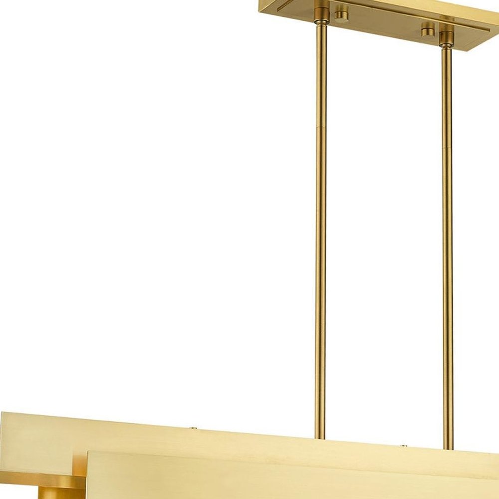 Brass Five Light Metal Dimmable Chandelier With Shades HomeRoots