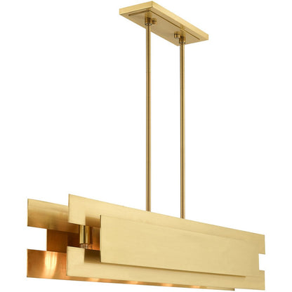 Brass Five Light Metal Dimmable Chandelier With Shades HomeRoots