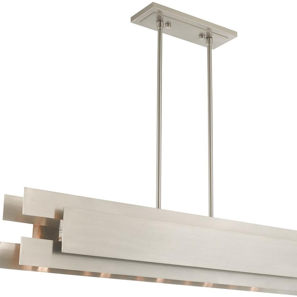 Nickel Five Light Metal Dimmable Chandelier With Shades HomeRoots