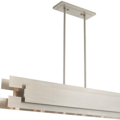 Nickel Five Light Metal Dimmable Chandelier With Shades HomeRoots