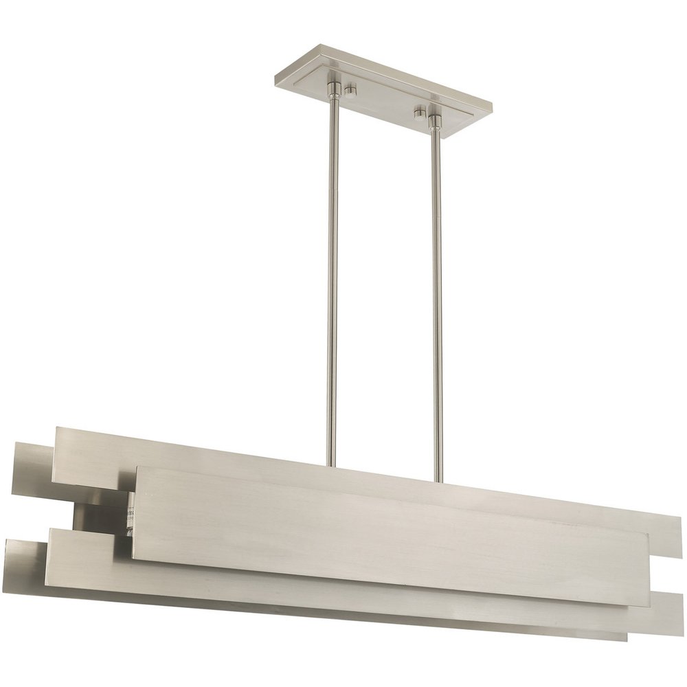 Nickel Five Light Metal Dimmable Chandelier With Shades HomeRoots