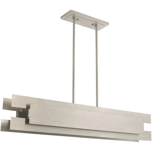 Nickel Five Light Metal Dimmable Chandelier With Shades HomeRoots