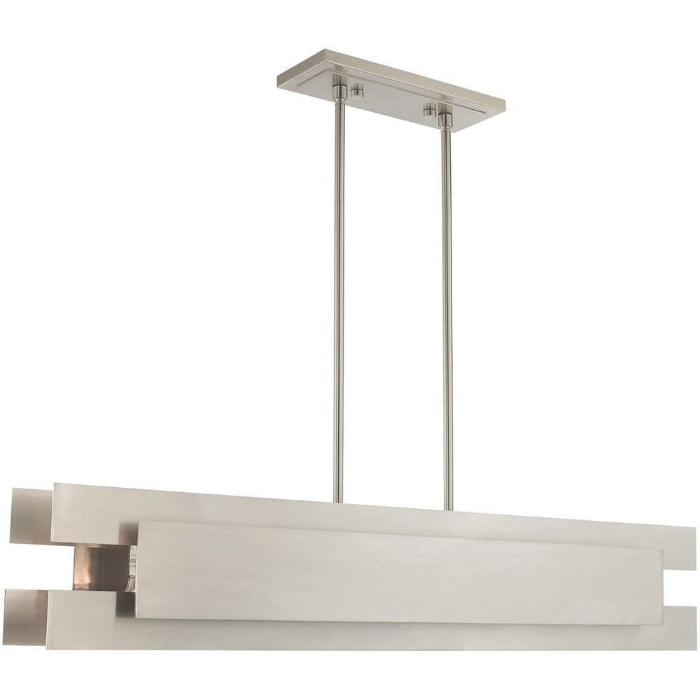 Nickel Five Light Metal Dimmable Chandelier With Shades HomeRoots