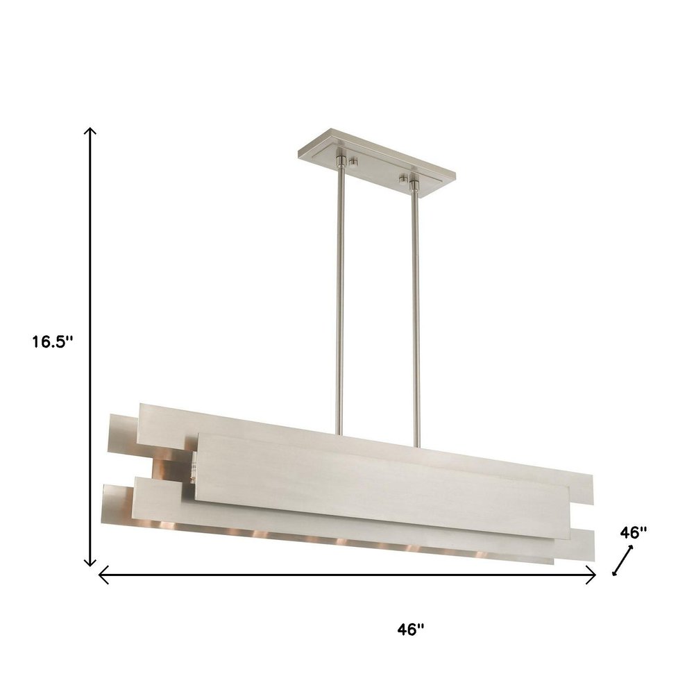 Nickel Five Light Metal Dimmable Chandelier With Shades HomeRoots