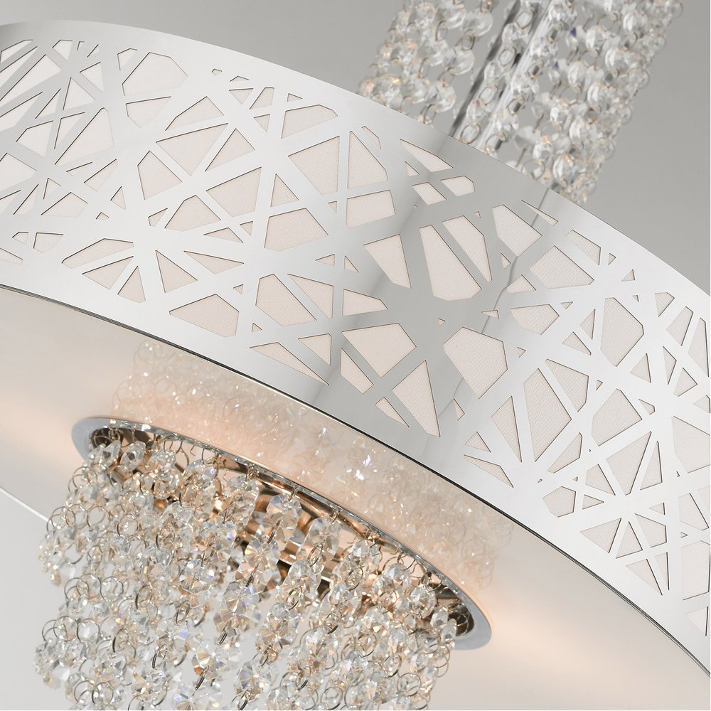 Silver Four Light Metal Dimmable Chandelier With Shades HomeRoots