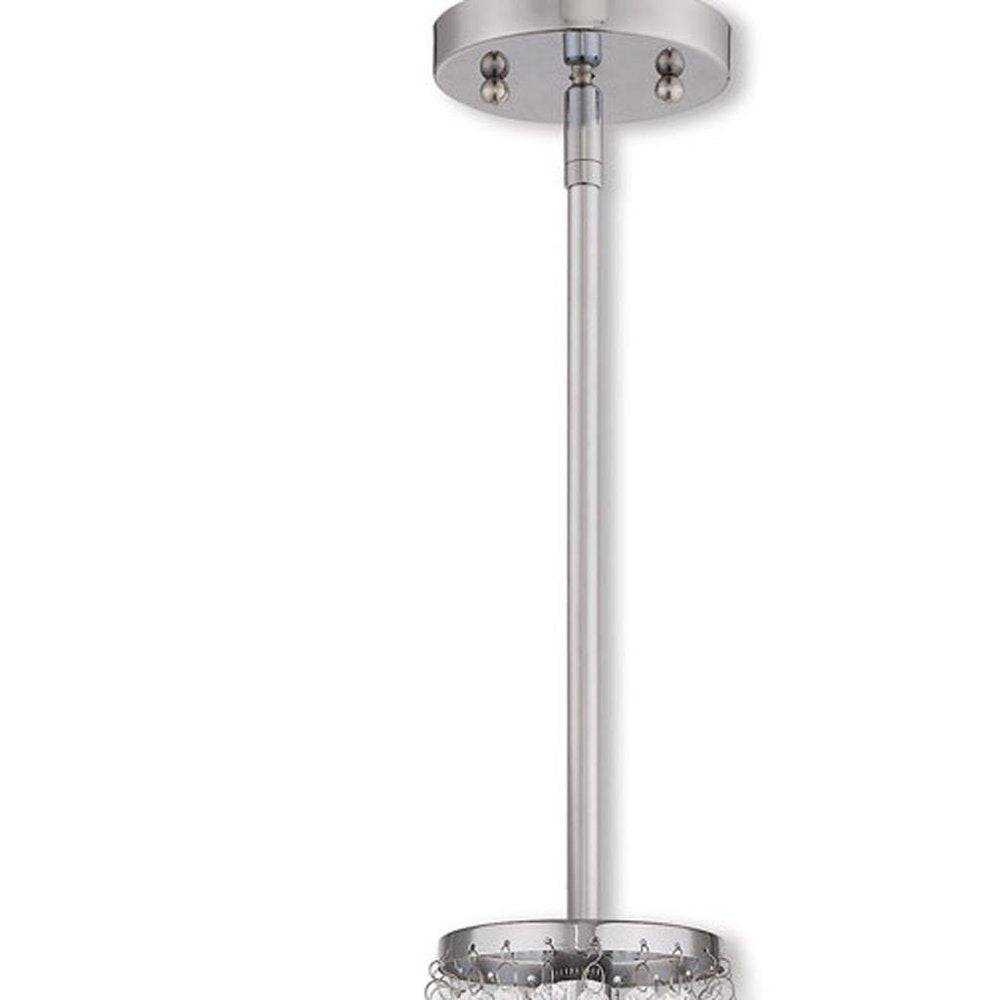 Silver Four Light Metal Dimmable Chandelier With Shades HomeRoots