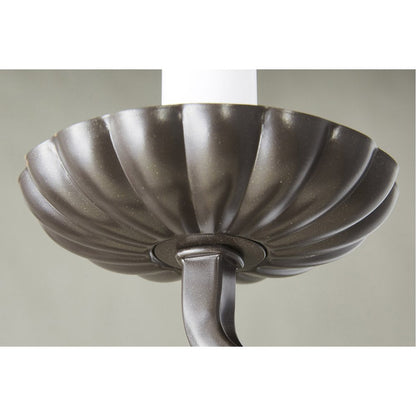 Bronze Three Light Metal Dimmable Chandelier With Shades HomeRoots