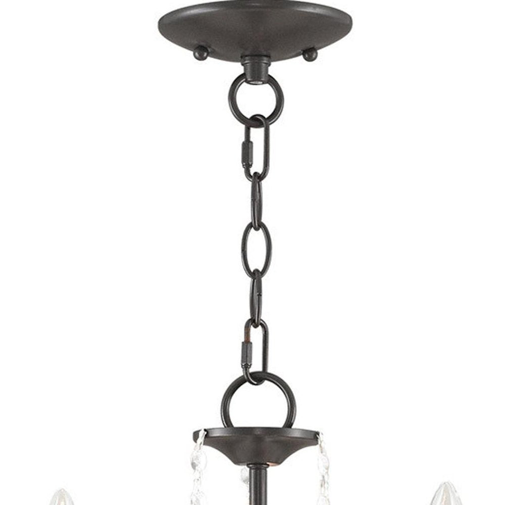 Bronze Three Light Metal Dimmable Chandelier With Shades HomeRoots