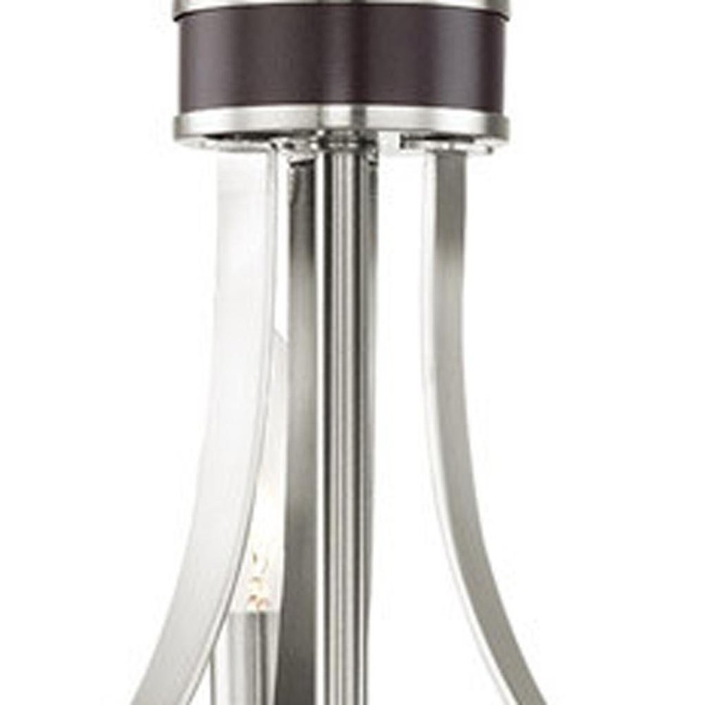 Nickel Three Light Metal Dimmable Chandelier With Shades HomeRoots