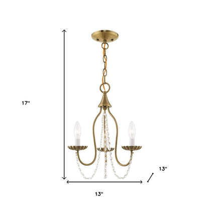 Three Light Dimmable Chandelier With Shades HomeRoots