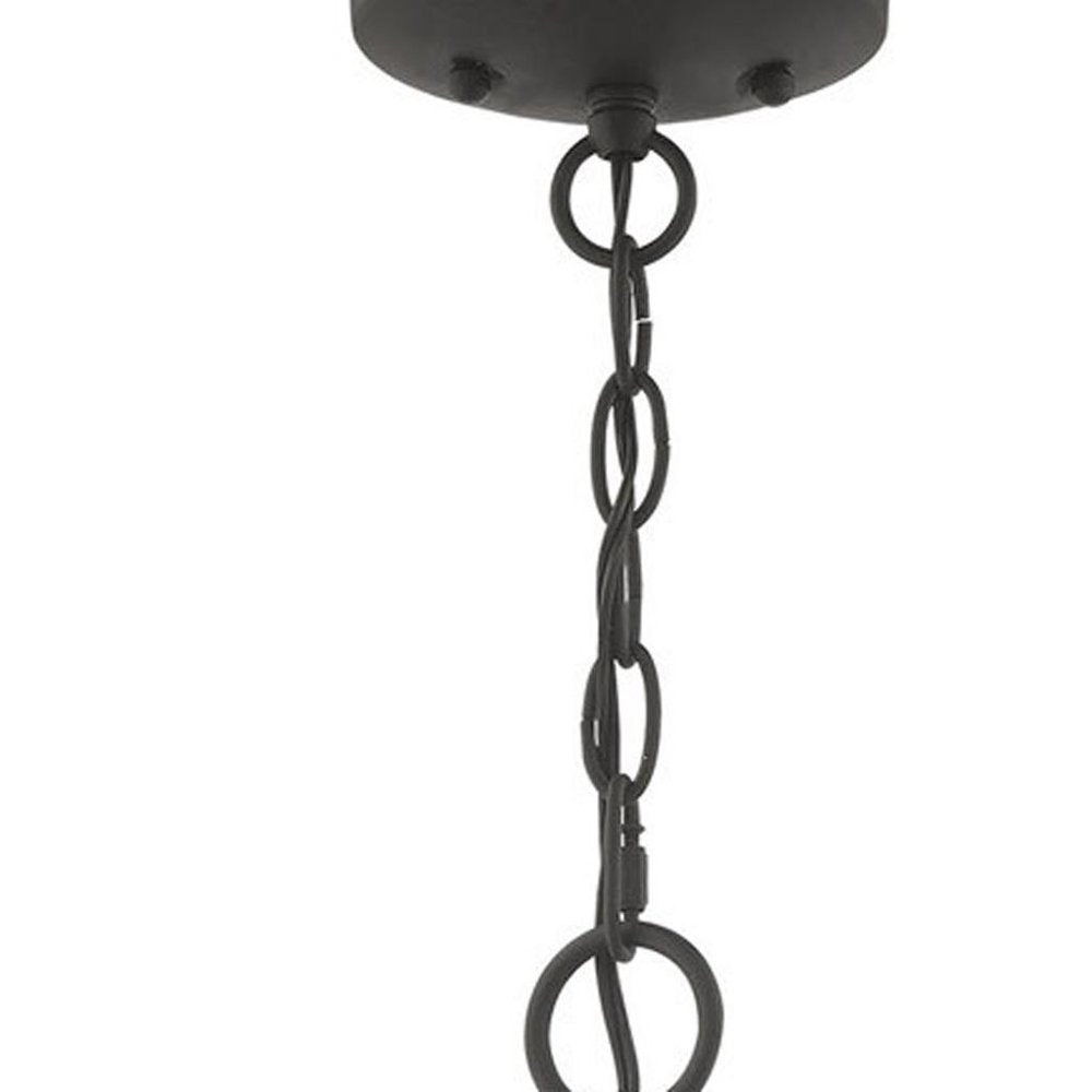 Black Three Light Metal Dimmable Chandelier With Shades HomeRoots