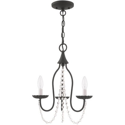 Black Three Light Metal Dimmable Chandelier With Shades HomeRoots