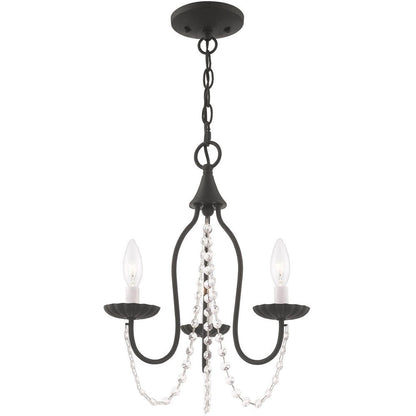 Black Three Light Metal Dimmable Chandelier With Shades HomeRoots