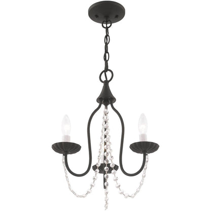 Black Three Light Metal Dimmable Chandelier With Shades HomeRoots
