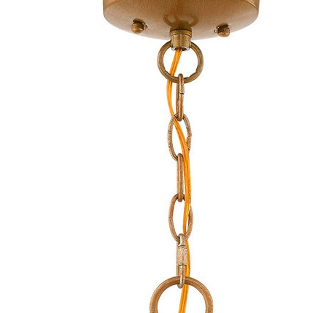 Antiqued Gold Three Light Metal Dimmable Chandelier With Shades HomeRoots